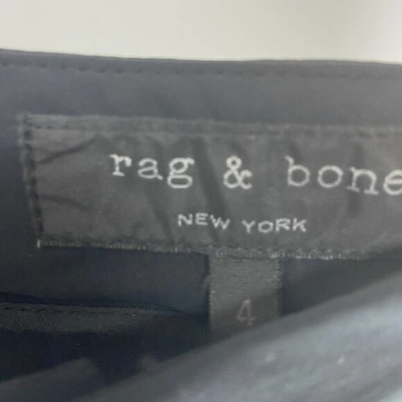 Rag and Bone Black Silky Cuffed Ankle Square Pocket Dress Trouser Pant womens 4 - Picture 3 of 6